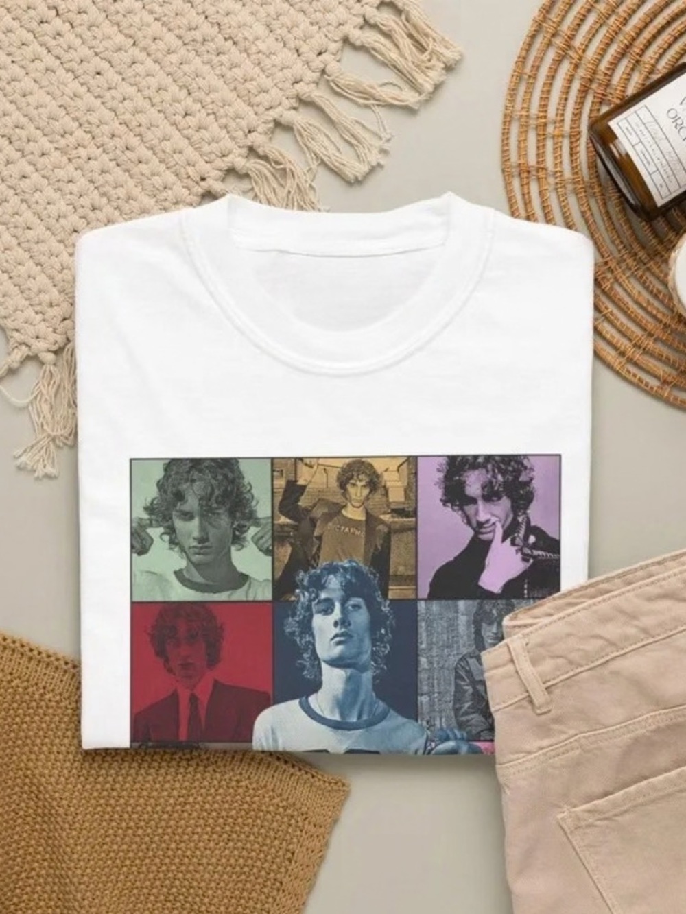White SOMBR Number 77 Graphic T-Shirt, Multi-Color Photo, Gift For Fans